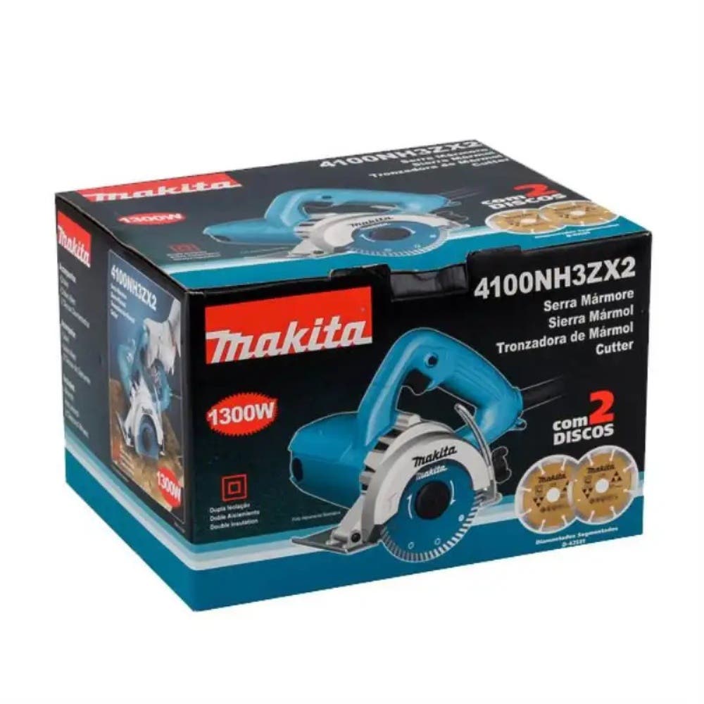 Serra Mármore 4.3/8 POL 1.300W com 2 Discos 4100NH3ZX2 MAKITA