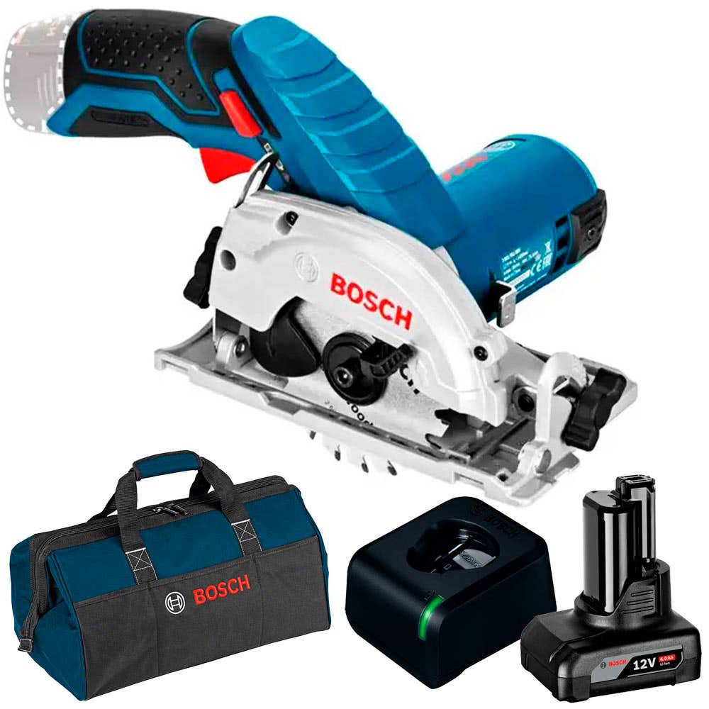 Serra Circular 3.1/2 POL 12V GKS 12V-26 com Bateria 4,0Ah, Carregador Bivolt e Bolsa BOSCH