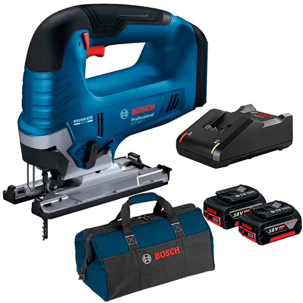 Serra Tico Tico à Bateria GST 185-LI BRUSHLESS com 2 Baterias 4,0Ah, Carregador Bivolt e Bolsa BOSCH