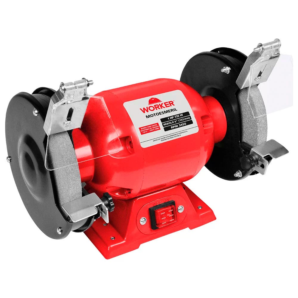 Moto Esmeril De Bancada 6 Pol 735W 1HP Bivolt 201838 WORKER