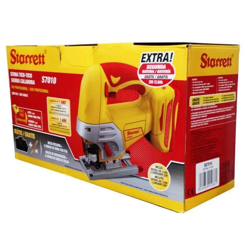 Serra Tico-Tico á Bateria S7010 20V c/  2 Baterias de Lítio 220V + Kit c/ Bolsa + 6 Lâminas STARRETT