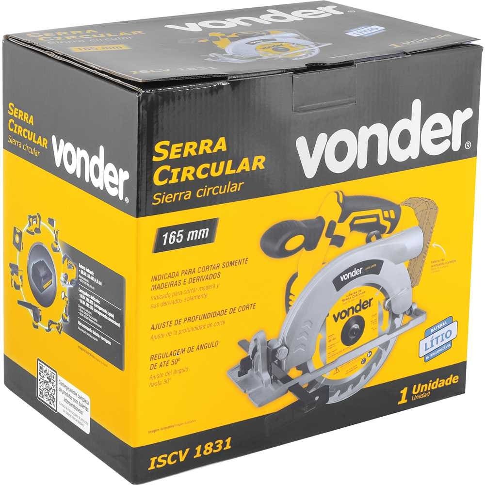 Serra Circular 6,1/2 POL a Bateria 18v sem Bateria e Carregador VONDER