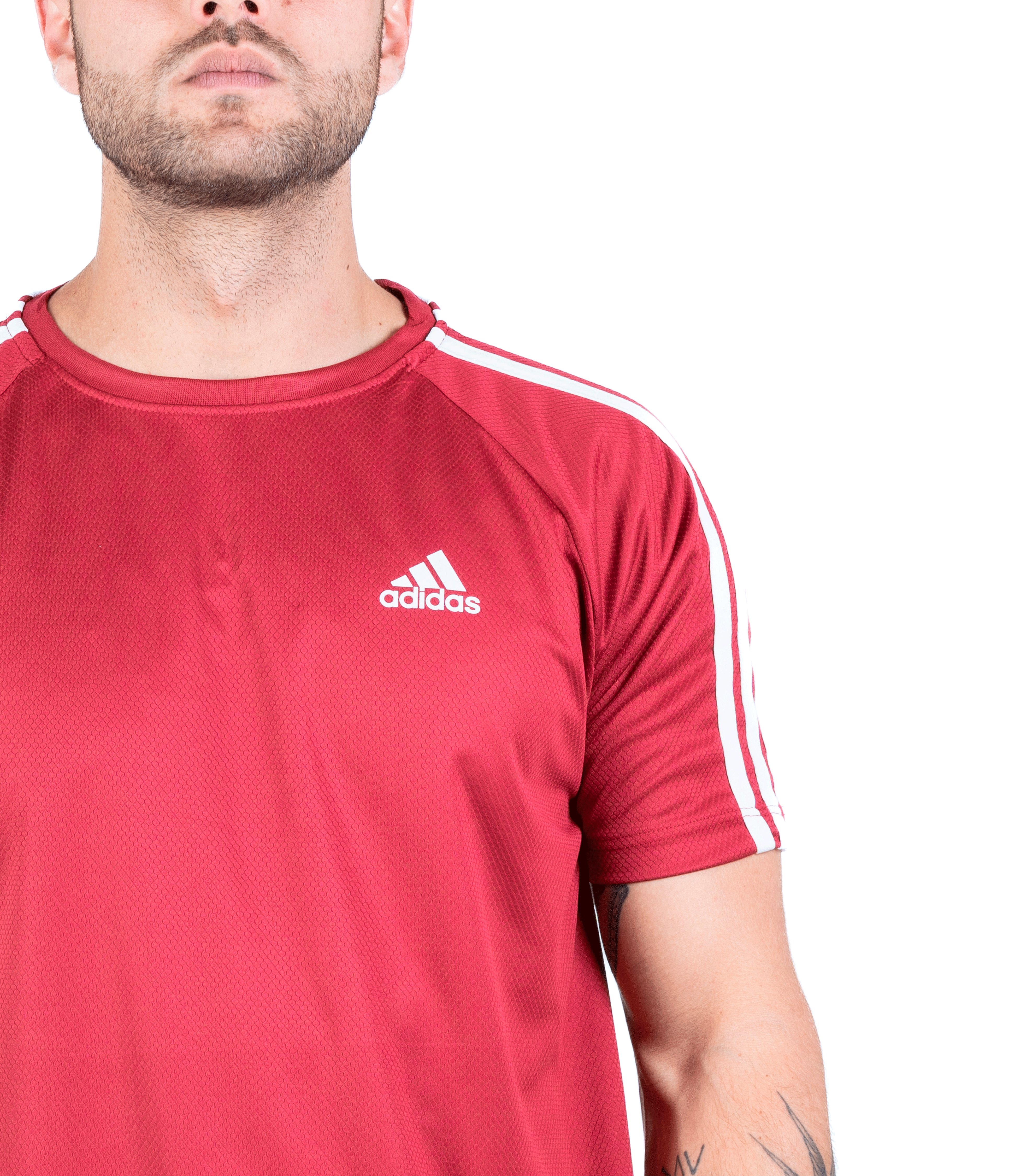 Camiseta Dry Fit Adidas III Listras Ombro