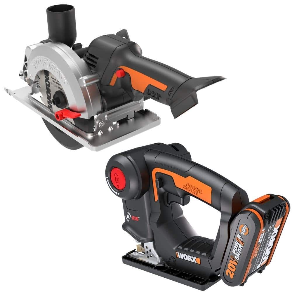 Serra Multiuso Tico Tico 20V com Serra Circular MAX WORKSAW WORX
