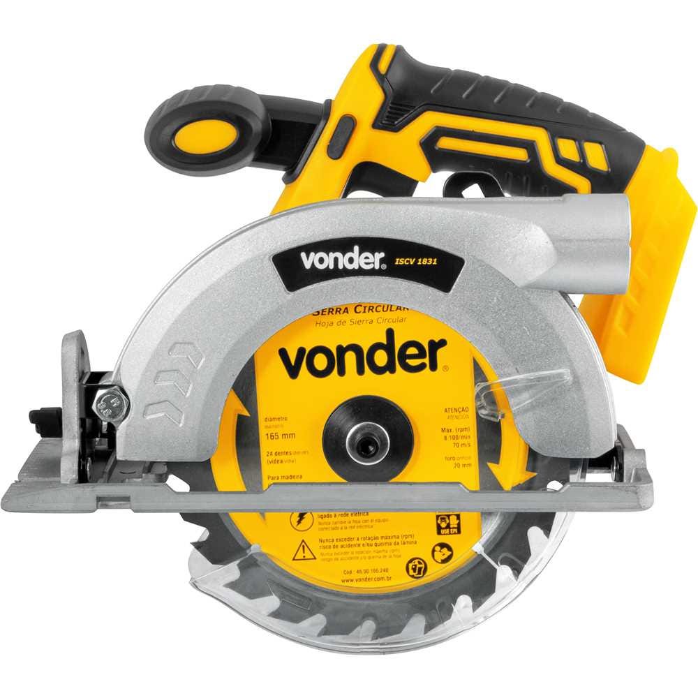 Serra Circular 165mm com Bateria 18V e Carregador VONDER