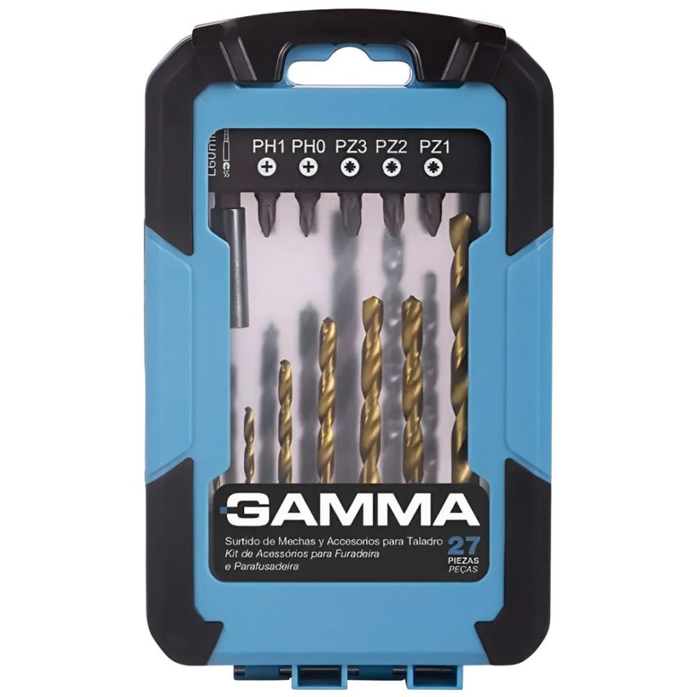 Jogo de Brocas e Bits para Furadeira Parafusadeira 27 Peças GAMMA