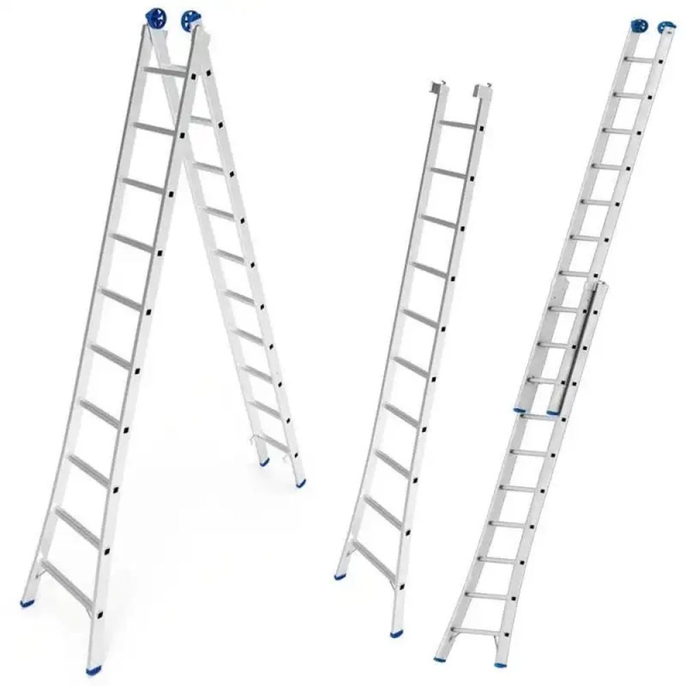 Escada de Alumínio Extensiva 2 x 10 Degraus 3.09 x 5.05 Metros 5206 MOR