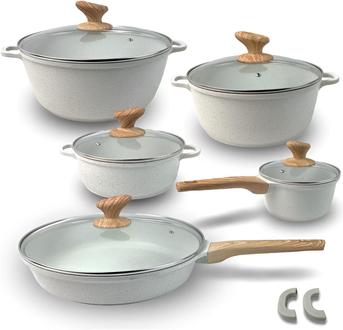 Jogo De Panelas Cookware 5 Peças Revestimento De Granito