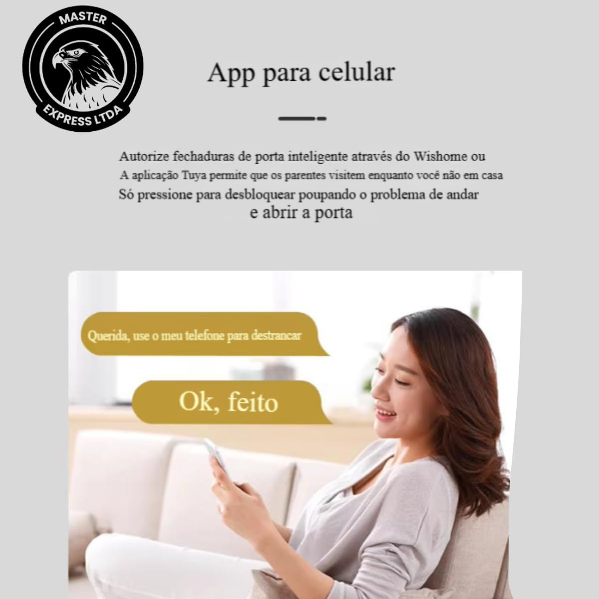 Fechadura eletrônica inteligente câmera, reconhecimento facial 3D, Digital Biométrica