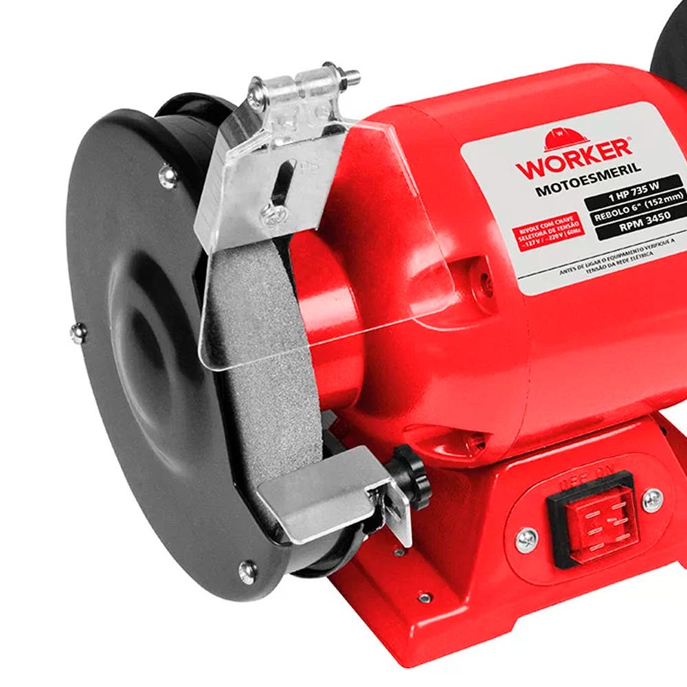 Moto Esmeril De Bancada 6 Pol 735W 1HP Bivolt 201838 WORKER