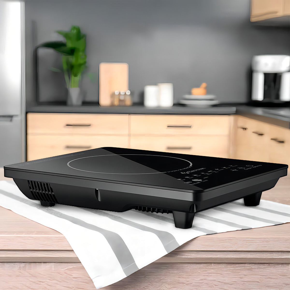 Cooktop De Indução 1 Boca Preto Com Trava De Segurança Painel Touch Screen