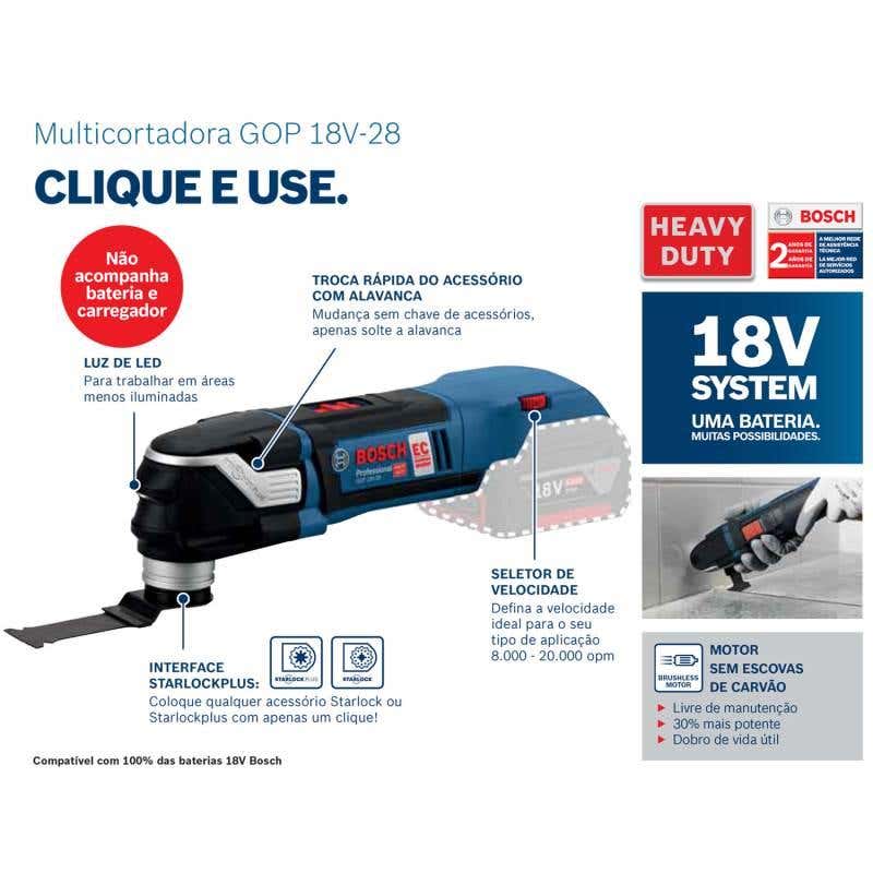 Multicortadora 18V GOP 18V-28 s/ Bateria e Carregador BOSCH