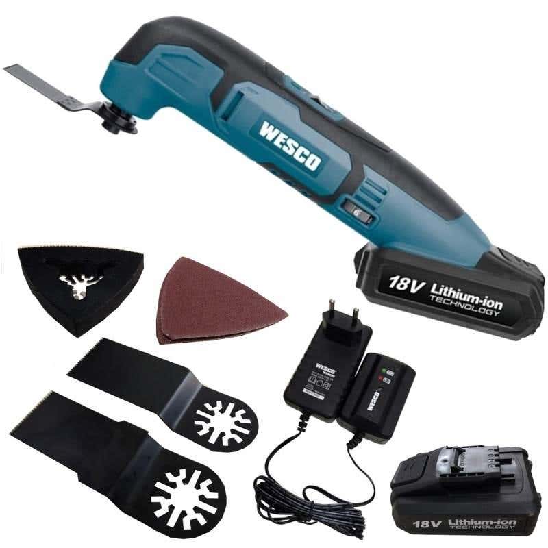 Multiferramenta Oscilante à Bateria 18V Bivolt com Kit Acessórios WS2932 WESCO