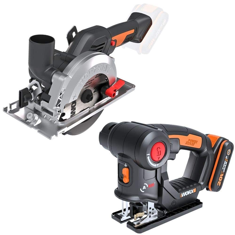 Serra Multiuso Tico Tico 20V com Serra Circular MAX WORKSAW WORX