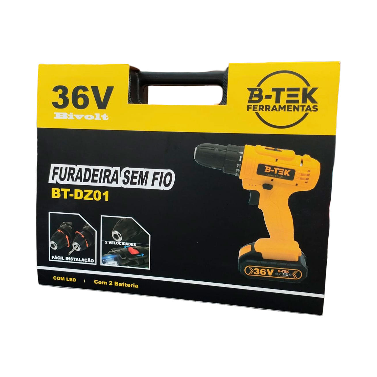 Furadeira Parafusadeira Sem Fio 36V B-TEK